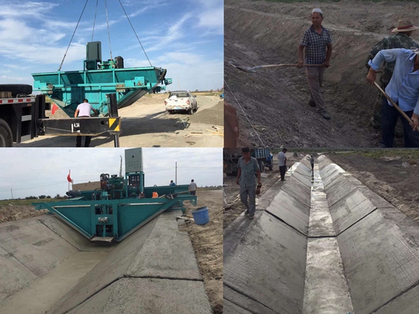 梯形水渠砼成型機,梯形渠現澆成型機